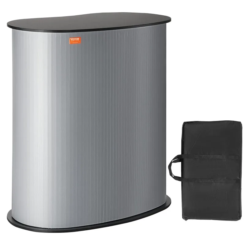 SucceBuy Portable Tradeshow Podium Table Exhibition Counter Stand Booth Fair with Wall Foldable Promotion Retail Bar Table