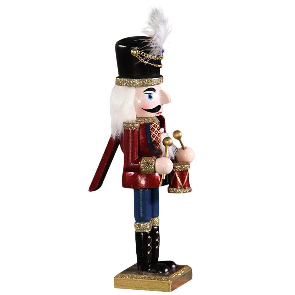 

Wooden Nutcracker Decoration Xmas Soldier Ornament Handcrafted Christmas Puppet for Home Office Desktop Holiday Party Supplies