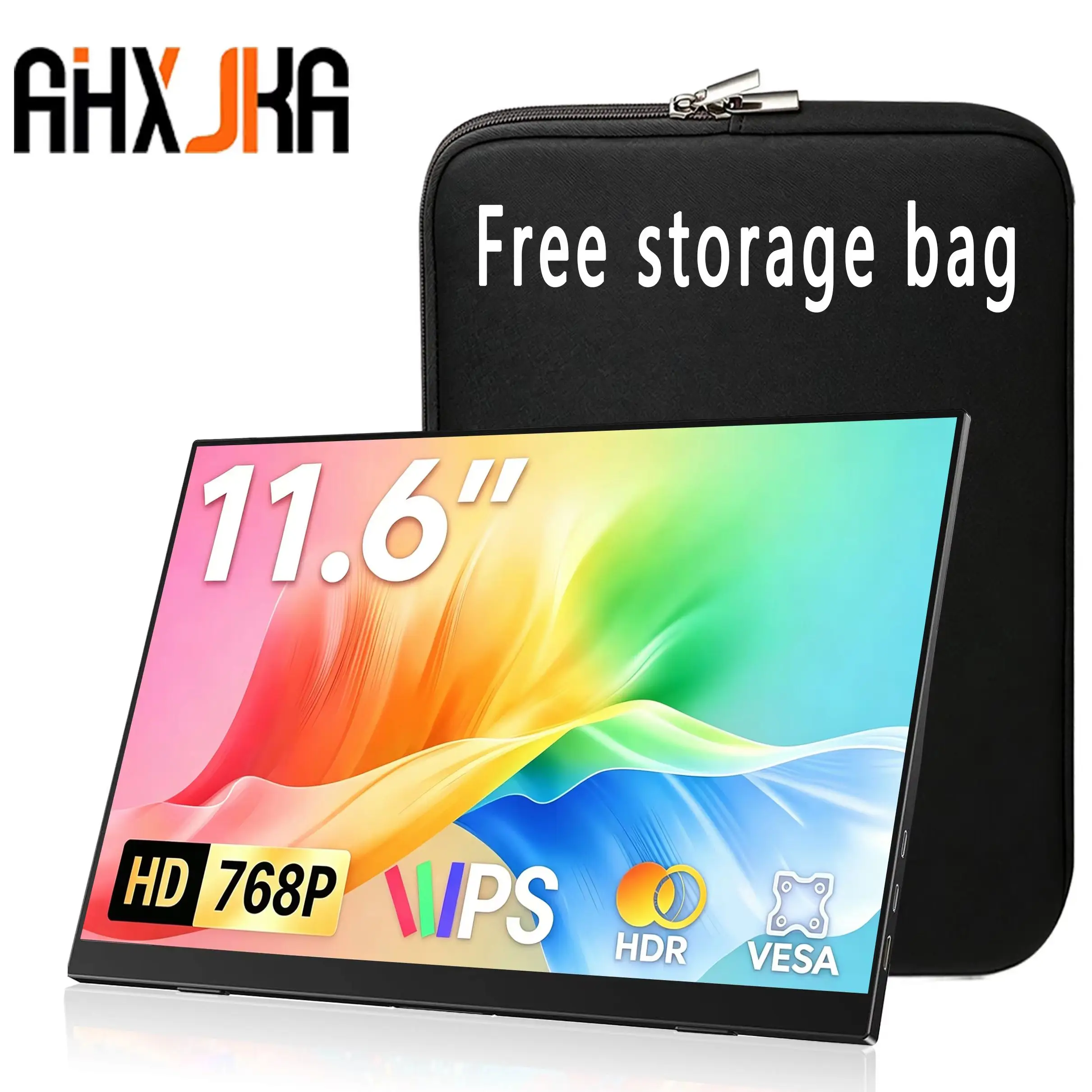 11.6 Inch 1366*768P HD Portable Monitor 72%sRGB IPS Can One Line Link With Type-C Mini HDMI For Laptop Phone TV XBox PS4/5 Mac