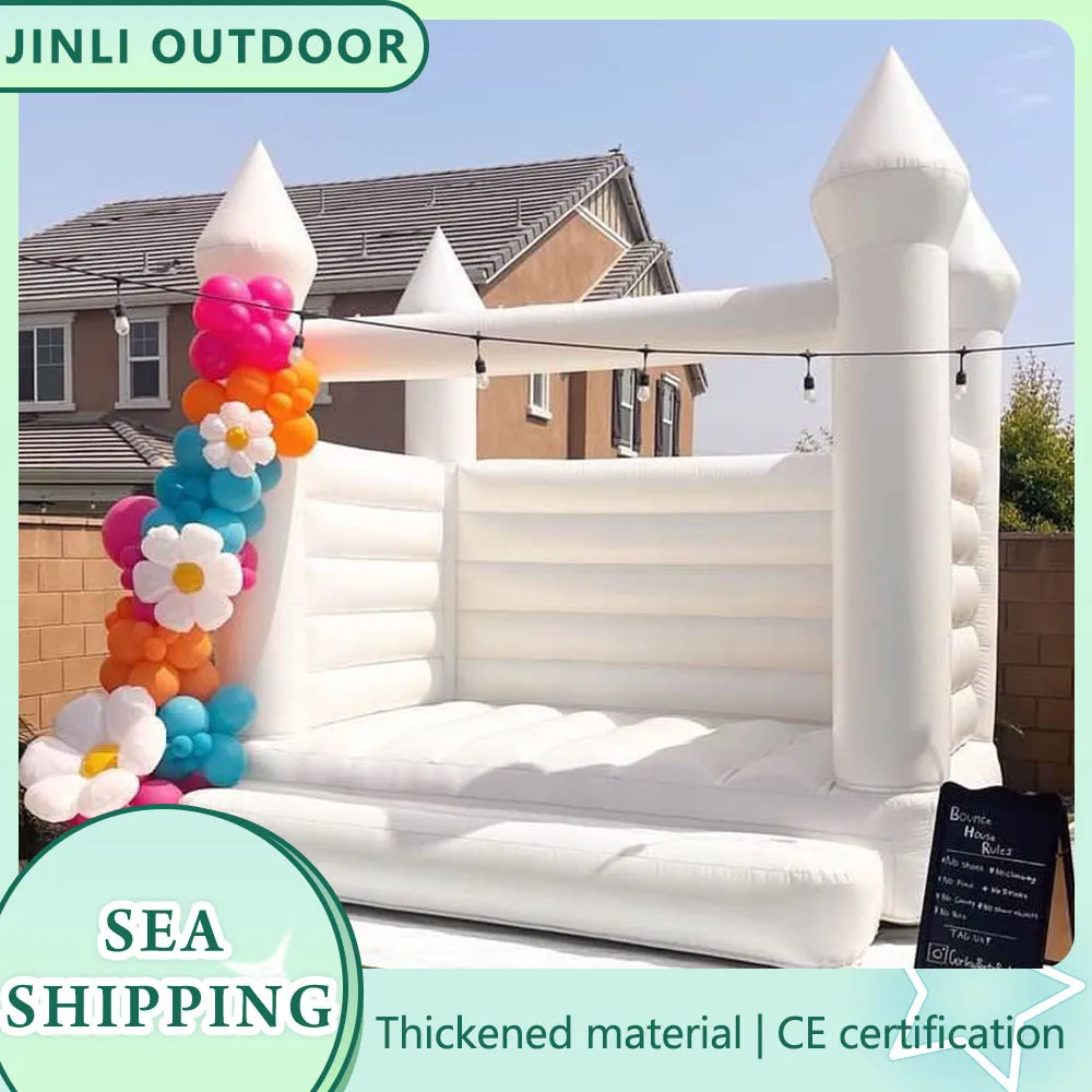 

13x13x10FT Белый ПВХ надувной дом-замк с воздуходувкой Коммерческий надувной джемпер для свадьбы, дня рождения, улицы, пар