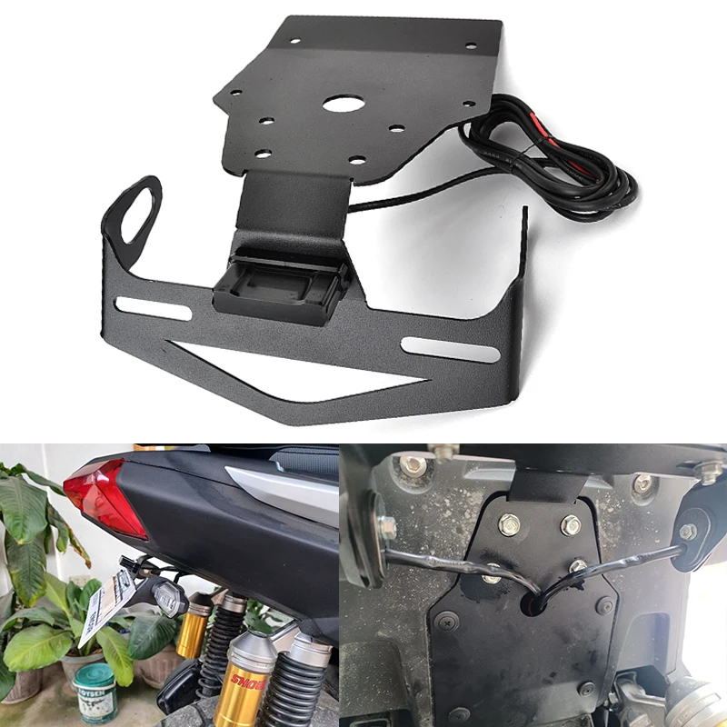 For Honda ADV160 ADV 160 2023 2024 Motorcycle Rear License Plate Tail Tidy Frame Fender Holder Bracket with LED Light