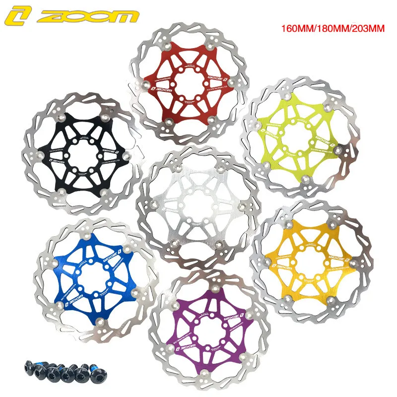 ZOOM Bicycle Strong Heat Dissipation Floating Brake Rotor 160/180/203MM Disc Brake Sets Mountain Road Bike Cooling Brake Rotors