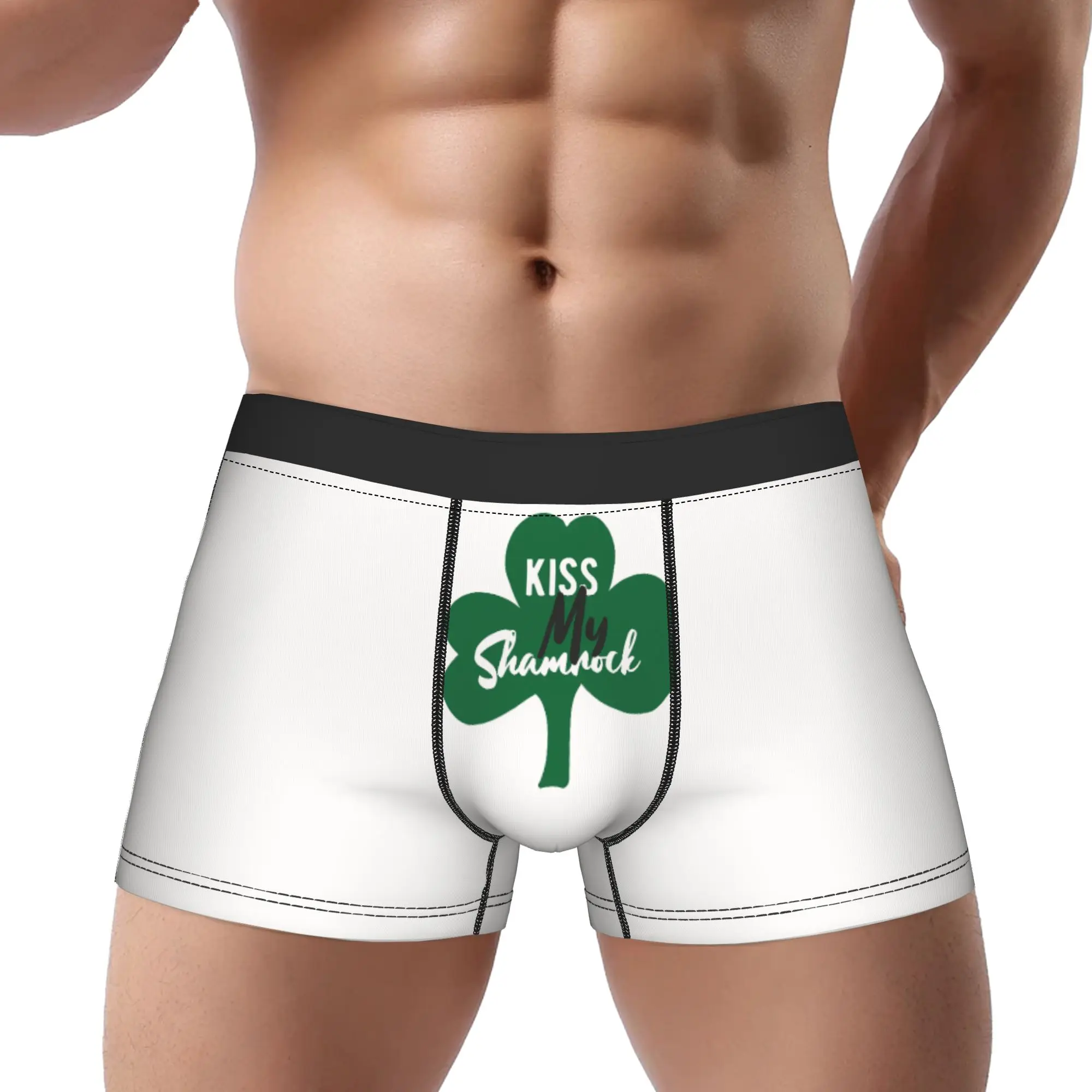 

Kiss My Shamrock Underwear Man Polyester Boxer Briefs Underpants Printed