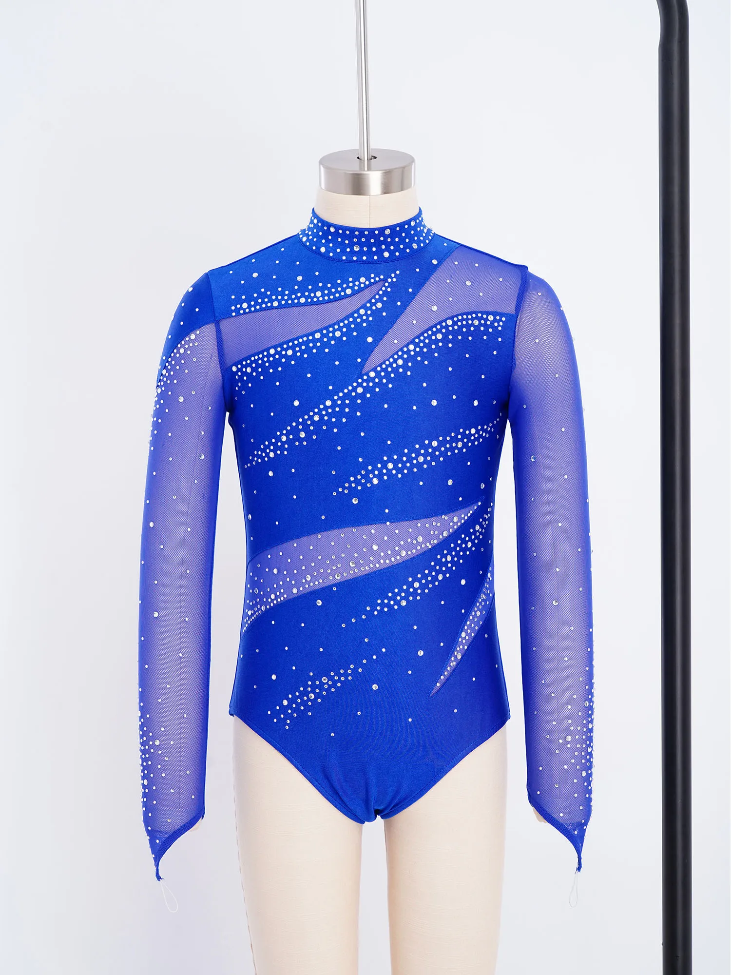 

Children Ballet Bodysuits Kids Girls Glittery Rhinestones Gymnastics Leotard Yoga Acrobatics Jumpsuit Long Sleeve Figure Skating