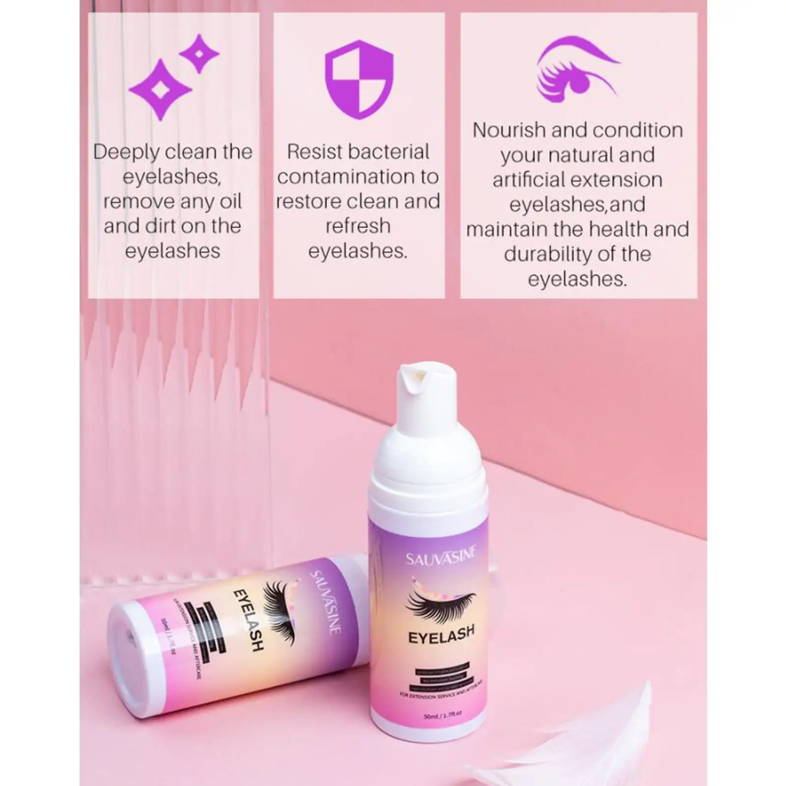 منظف رغوي مزيل مكياج رموش احترافي، تركيبة مدمجة لمستلزمات تمديد الرموش #5