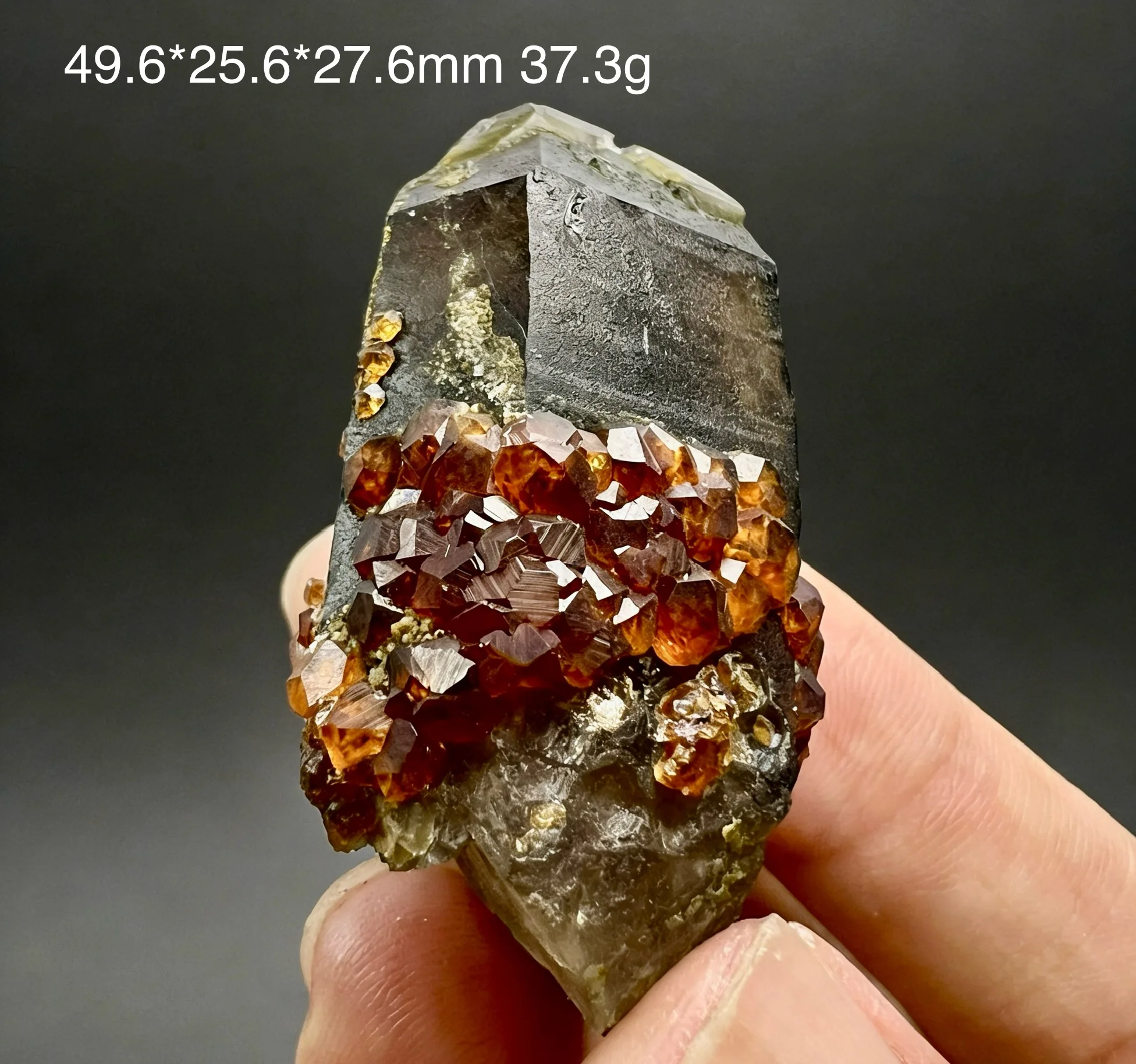 Selected natural Brazilian garnet associated mineral rough crystal specimen for appreciation, collection and display.