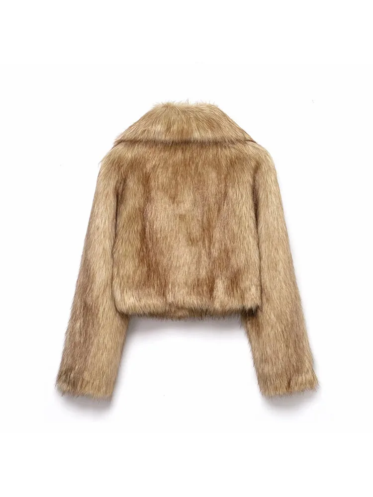 Donna 2025 Winter Chic Street Girls Giacca in pelliccia sintetica Donna Brand Fashion Fluffy Cappotto in pelliccia di volpe Capispalla femminile di lusso