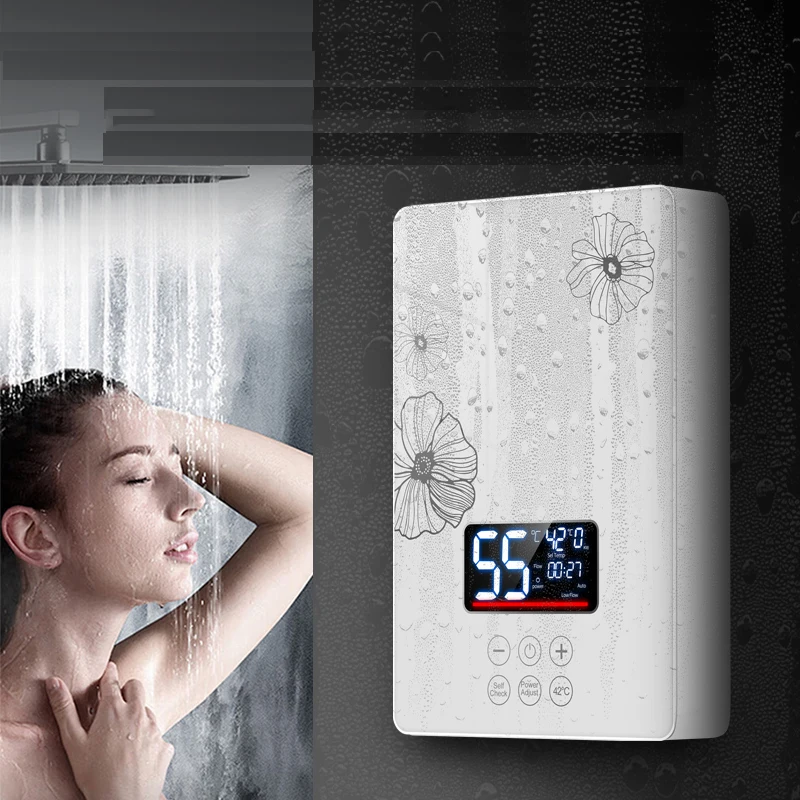 220 โวลต์ 6000w การออกแบบใหม่ความต้องการสูงผลิตภัณฑ์ประสิทธิภาพสูงน้ําร้อนไฟฟ้าเครื่องทําน้ําอุ่น Tankless ทันที App