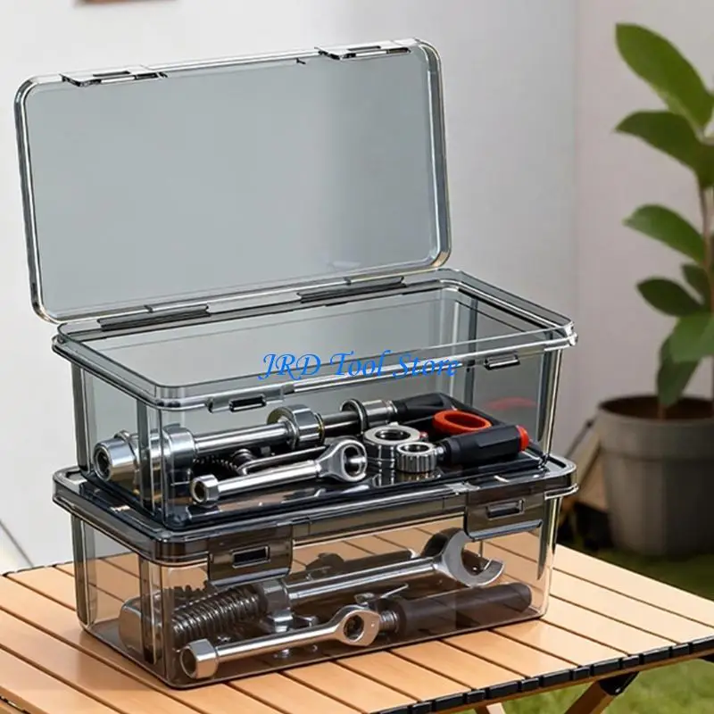 A2UD Dust Proof Small Parts Container with Locking Lids and Multiple Divisions Suitable for Workshop and Home Applications