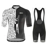 Nuevo Rcn, conjuntos de Jersey de Ciclismo para hombre, manga corta, verano, equipo profesional, ropa para bicicleta de carreras, transpirable, traje con pechera para bicicleta de montaña, Ciclismo