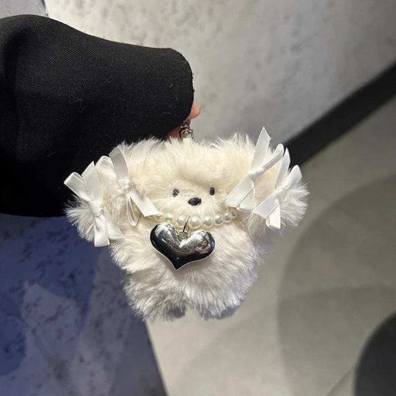 Bowknot Dog Keychain Pendant Decorations Charm for Bag Backpack Handbag