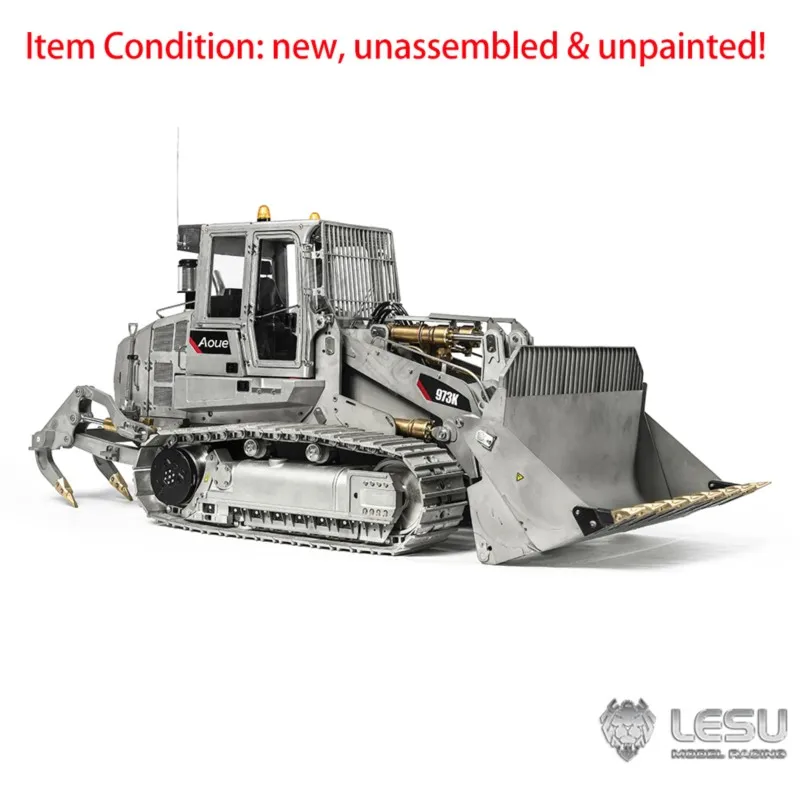 973K 1/14 LESU Cargador Hidráulico RC de Metal con Orugas, Coche Teledirigido, Kits de Maquinas a Escala con Sonido y Luz, Modelo de Camión de Juguete