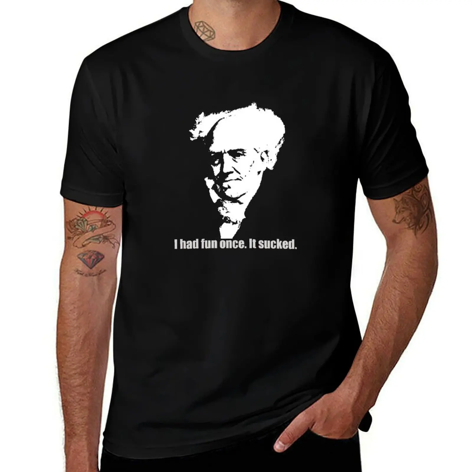 Arthur Schopenhauer - Pessimism T-Shirt heavyweights plus sizes man t shirt kawaii clothes t shirt men 100℅ cotton