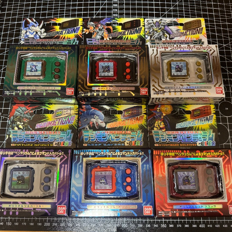

Оригинальная игрушка-модель Digimon Adventure Digivice Virusmachine от Bandai с цветным экраном, к 25-летию, Virus Buster Teel Empire