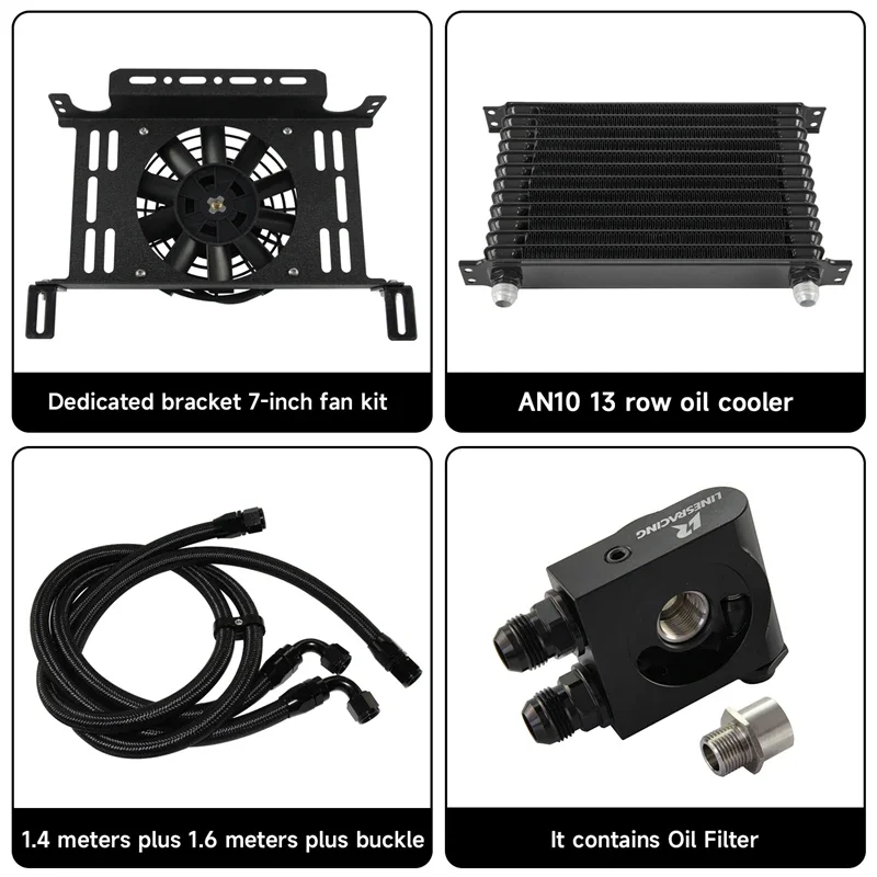 Universal  AN10 13 Row Oil Cooler New w/ Bracket 7