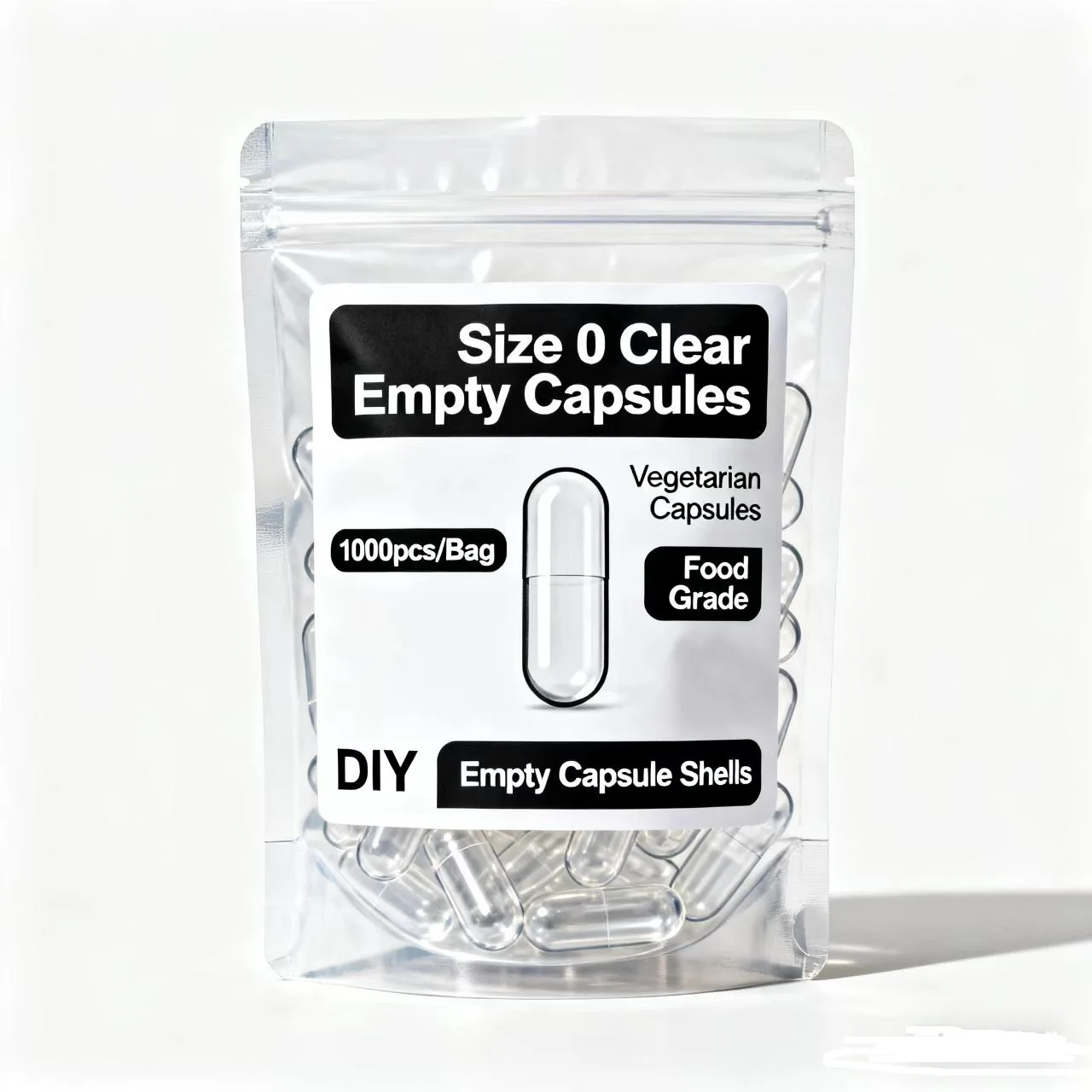 1000 قطعة نباتي لتقوم بها بنفسك قذيفة حجم 000 00 0 1 2 3 الانضمام نباتي HPMC فارغة كوشير حلال الصف جوفاء #1