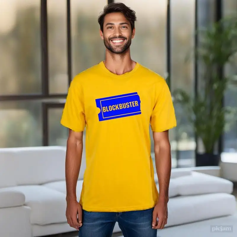 UNISEX TSHIRTS BLOCKBUSTER VIDEO OLD SCHOOL RENTING FUN GIFT VHS REWIND NEW