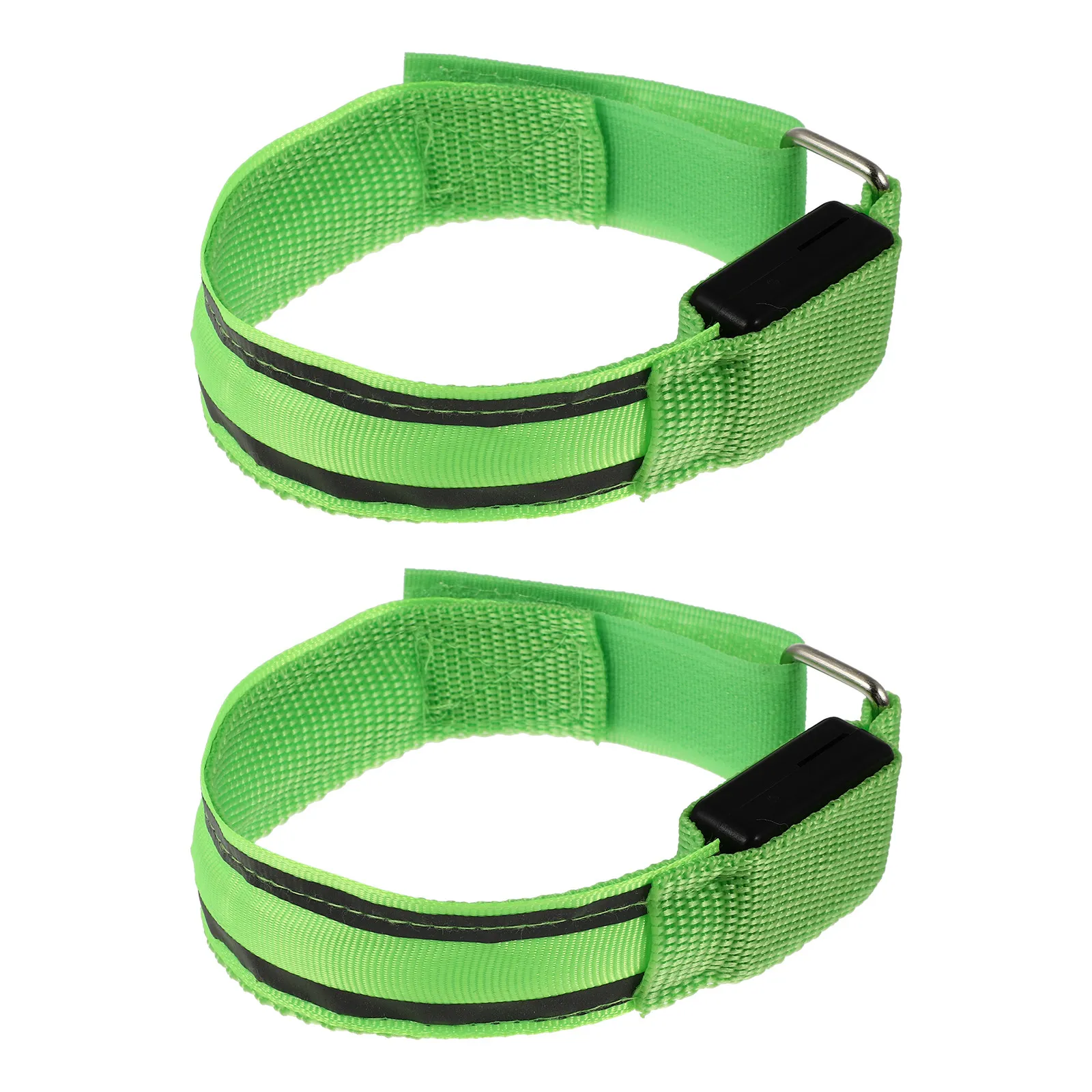 

2Pcs LED Armband High Visibility Adjustable Night Running Safety Reflective Nylon Sports Bracelet Lightweight Outdoor Wristband