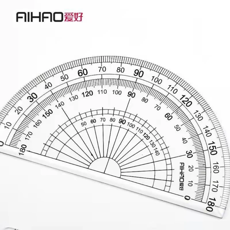 4Pcs Math Geometry Tool Set Plastic Transparent Ruler,Protractor,Triange Ruler Dropship