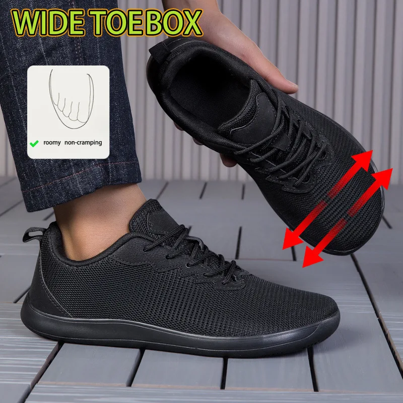 Men's Women Wide Toe Barefoot Shoes Mesh Breathable Walking Shoes Fashion Soft Comfortable Casual Non-Slip Outdoors Sneaker