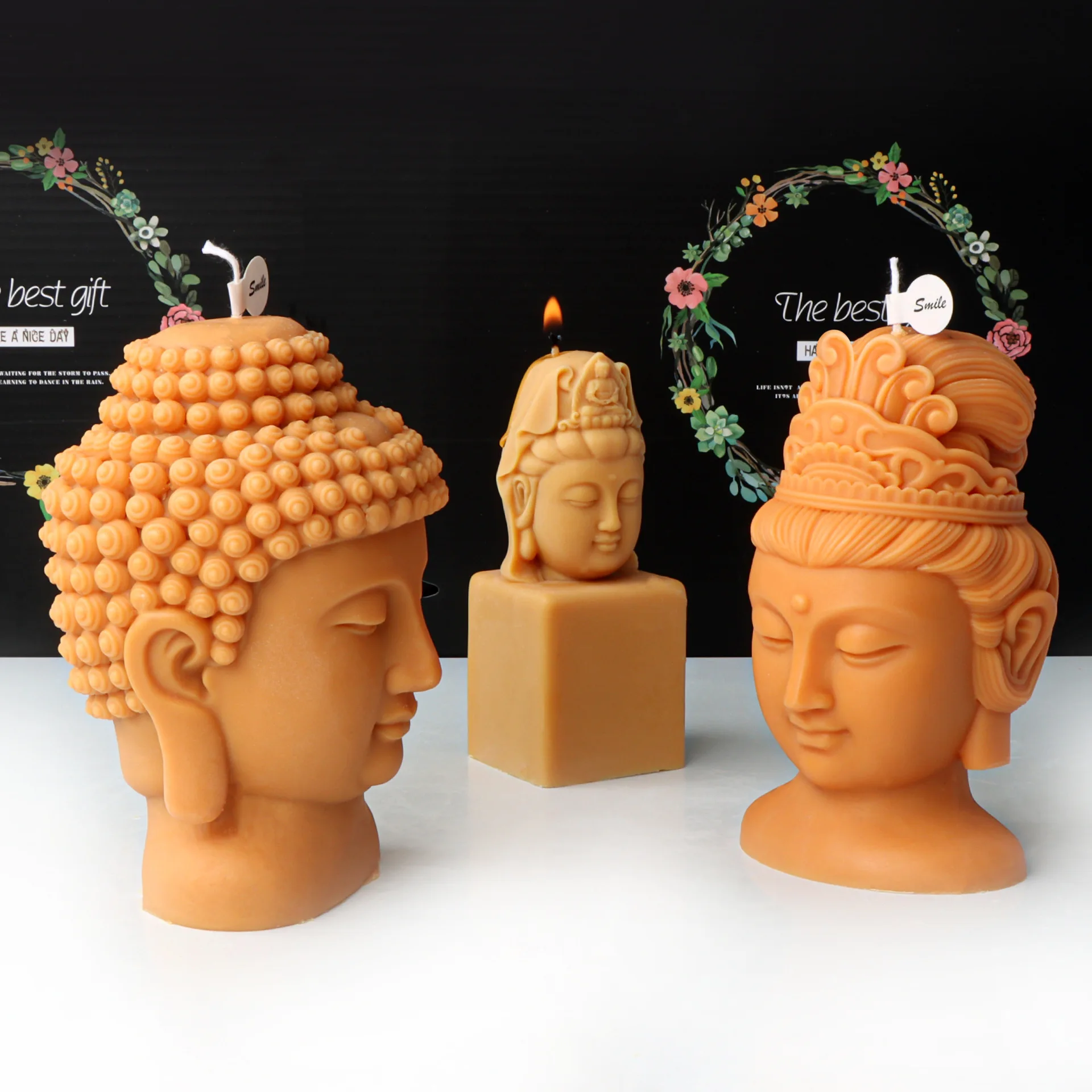 Buddha Head Silicone Mold for Handmade Candle Plaster Soap Epoxy Resin Chocolate Decoration Gypsum Ice DIY Baking Mould