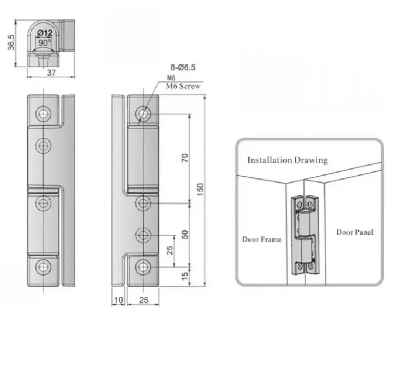 Long Lasting 304 Stainless Steel Cabinet Hinge with 180 Degree Opening Angle and High Load Bearing Capability for Factory Use