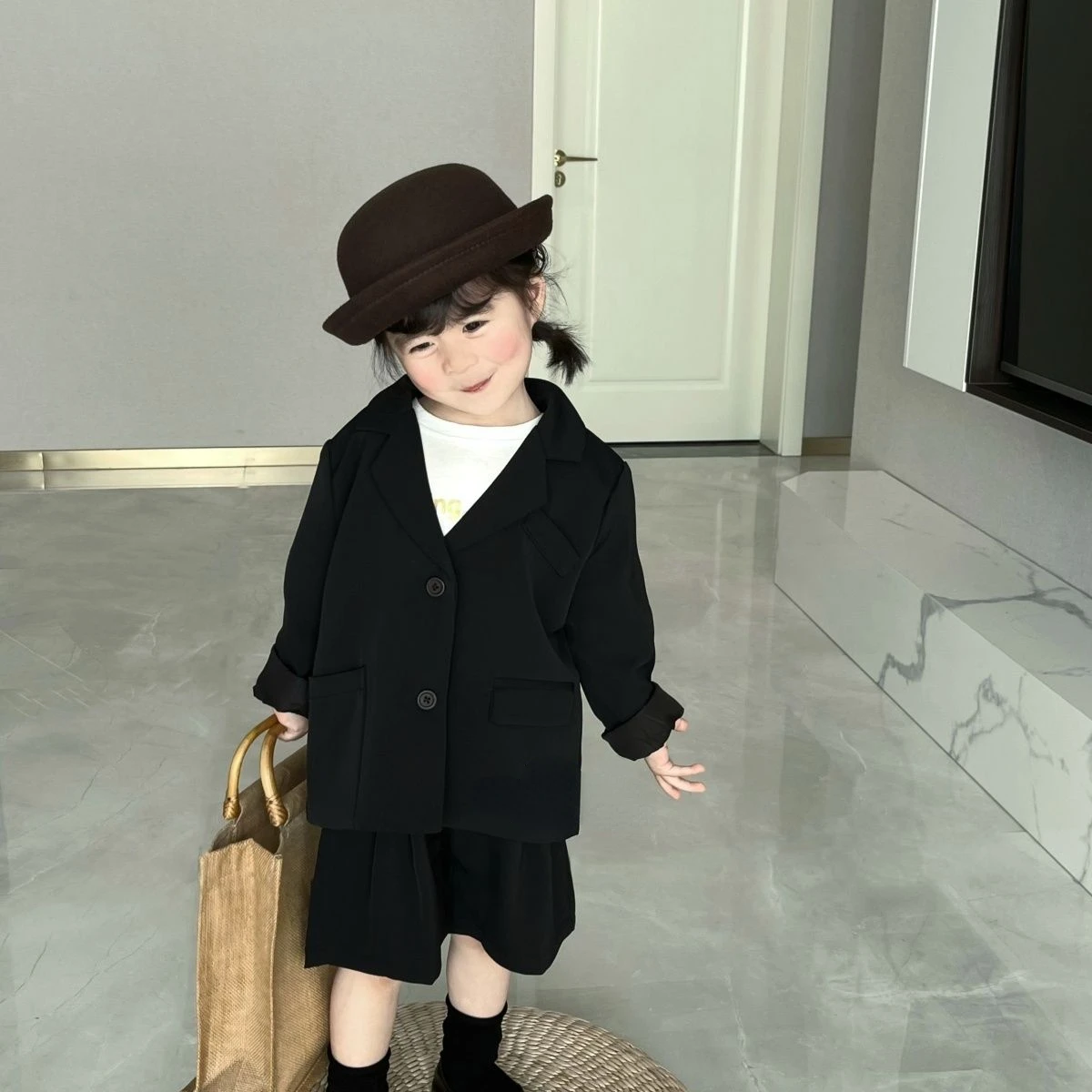 Children Clothing 2022 Spring Autumn Korea Style Children Coat and Shorts Boys Fashionable Cool Solid Simple Casual Clothes Set