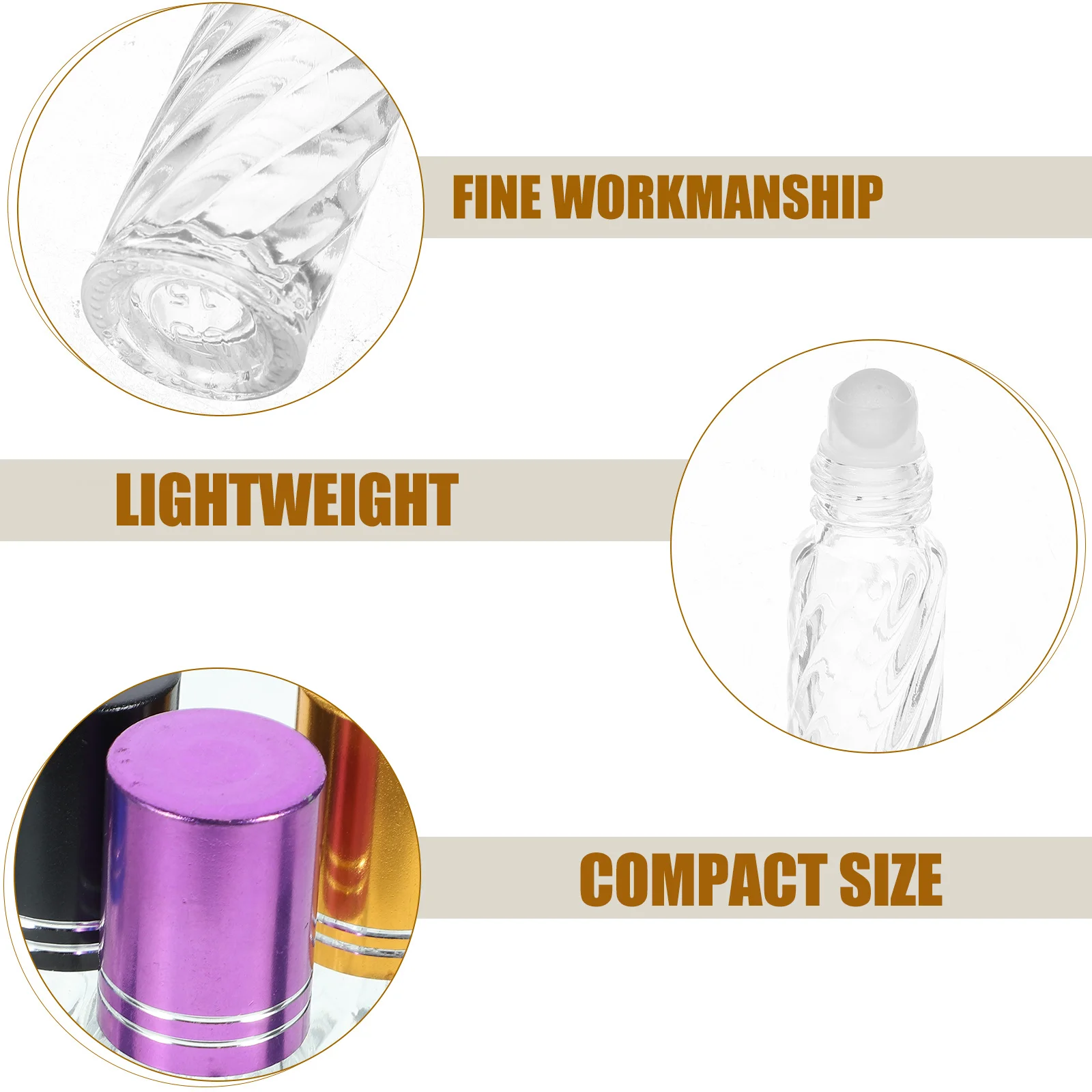 

10Pcs Glass Essential Oil Roller Bottles Travel Refillable Perfume Roll-on Bottles 5Ml Makeup Container Set Essential Oil Roller