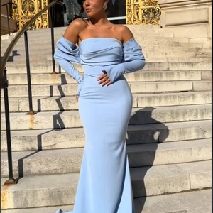 Msikoods nachtkleider kundenspezifische kreppe mermaid munger mermaid kleider aus formellen kugelkleidern Gelegenheit Elegante Ballkleid Langes Partykleid 8 Hauptverkaufskleid Long Crepe - №6