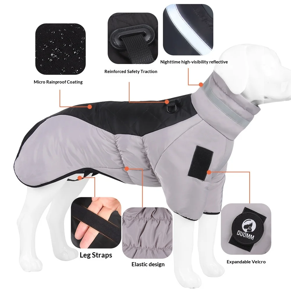 Abrigo impermeable reflectante acolchado para perros medianos-grandes - imagen 5