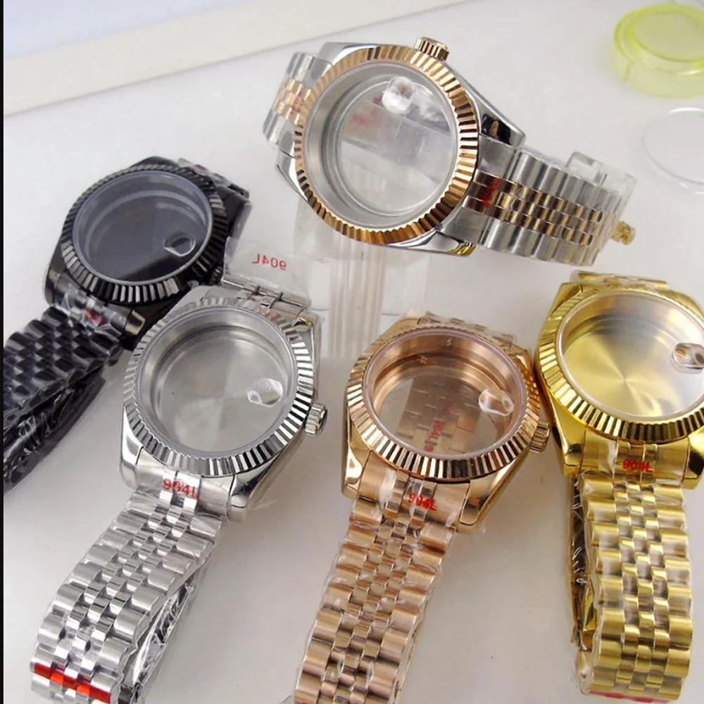 

36mm/40mm 10Bars watch case sapphire glass Two Tone case fit NH35 NH36 NH34 ETA2824 2836 Miyota8215 PT5000 DG2813 3804 movement