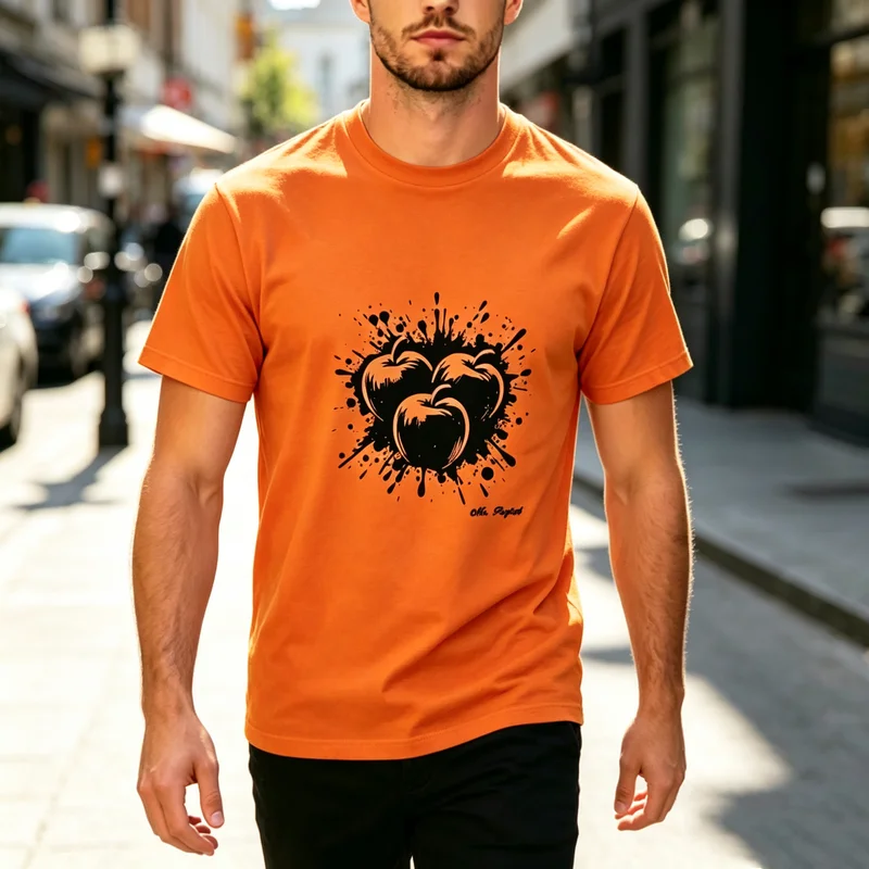 Perfect Three Apples Splash Ink Graphic T Shirt Women Men Cotton Short Sleeve Tee Minimalist Streetwear Casual Gift Y2k Top