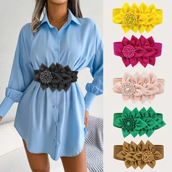 Flower elastic waistband for women's daily commuting dress decoration, waist cover, holiday performance party accessories