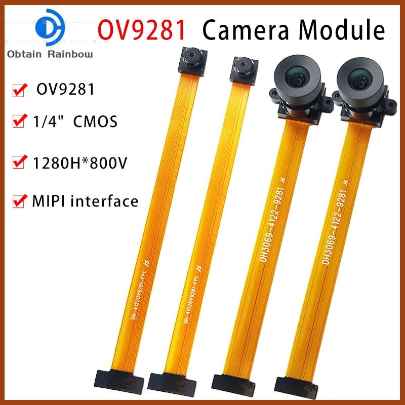 

OV9281 Cable MIPI Camera Module 1200*800 1/4Inch 1MP FF 65° /90° For Windows, Android, Linux, Wince, Mac OS