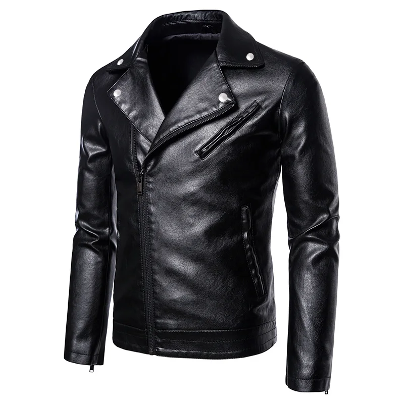 Autumn Winter Leather Jacket Men Fashion Trend Casual Male Trench Coat Business England Versatile Top Clothing PU Locomotive New