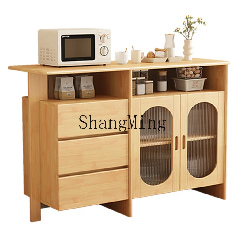

CL Sideboard Cabinet Integrated Wall-Mounted High Cabinet Storage Simple Modern Tea Water Living Room Open Solid Wood