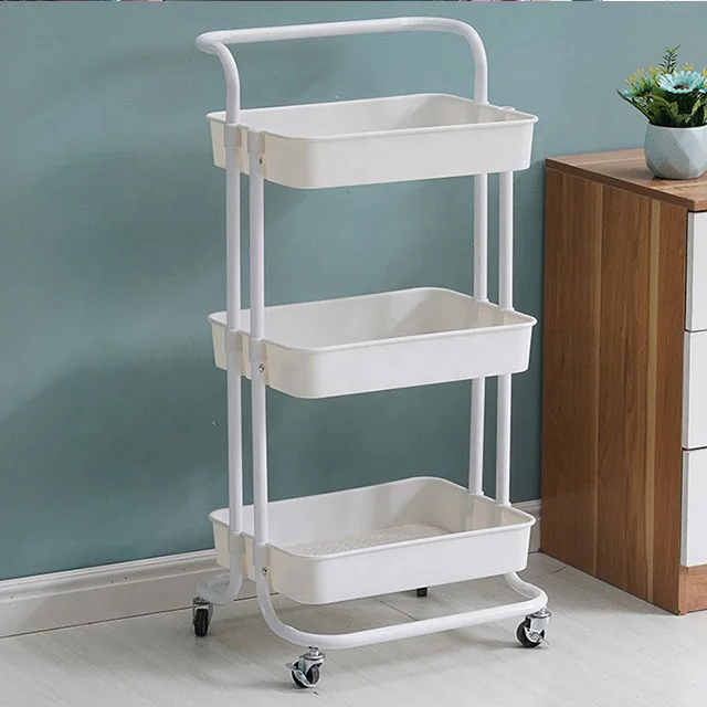 Carrello a mano, con ruote per la mobilità, carrello portautensili multistrato, portaoggetti da cucina per camera da letto, multicolore