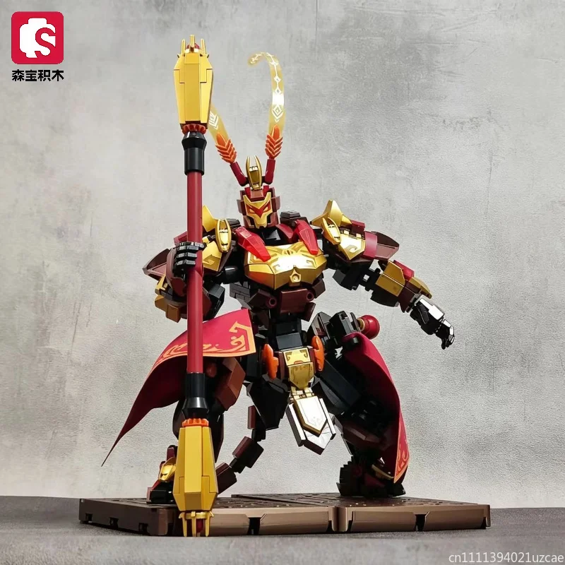 SEMBO BLOCK Sun Wukong Great Sage Equal To Heaven Transforming Mecha Models Building Blocks Ornaments Handmade Toys Boys' Gifts