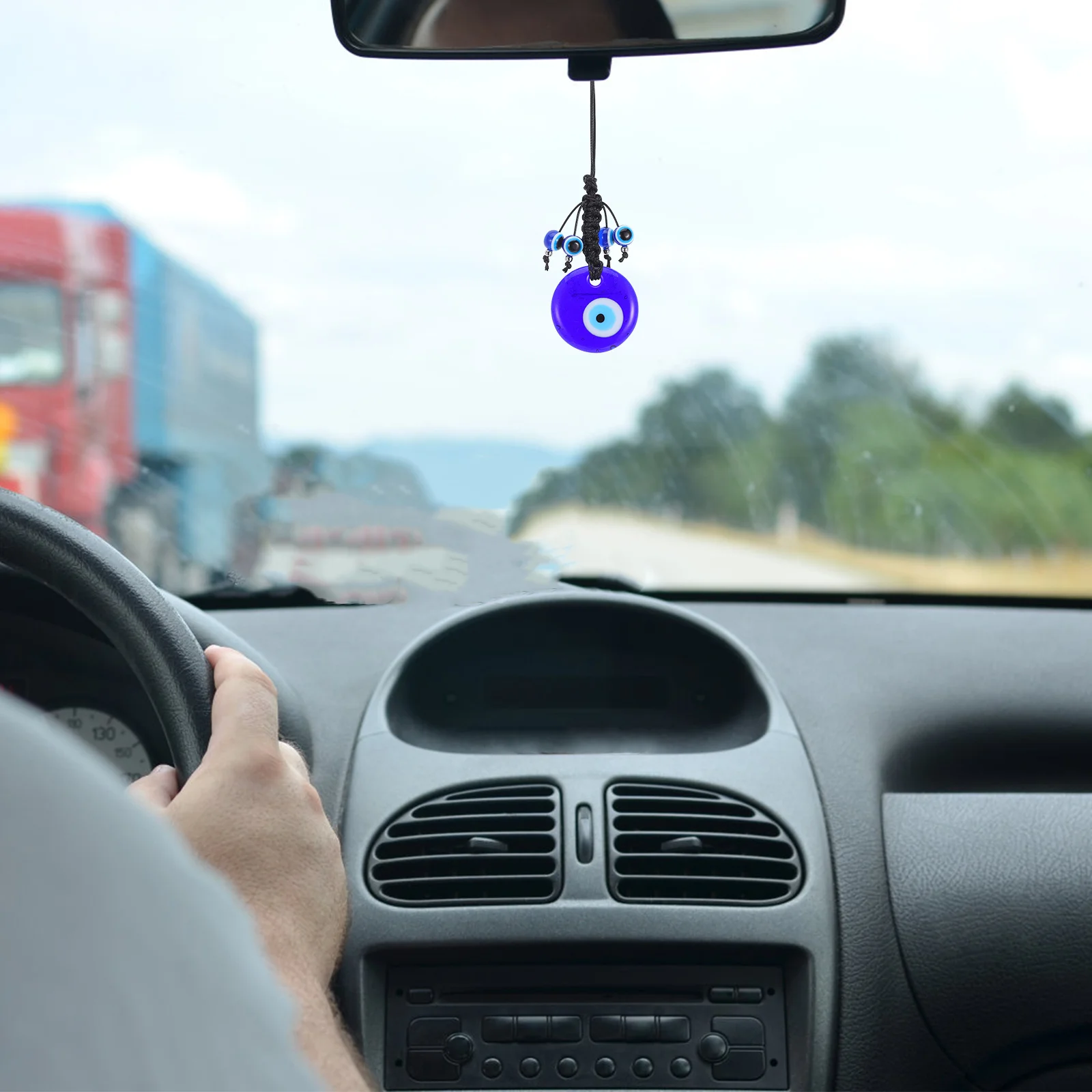 

Evil Eye Car Hanging Decoration Blue Eyes Mysterious Charm Glass Compact Lightweight Accessory Evil Eye Ornament