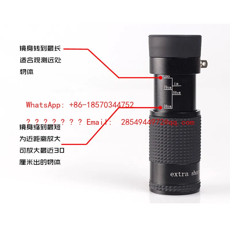L      Mini Telescope Monocular High Definition 6 Times Night Vision Portable Adjustable Focus