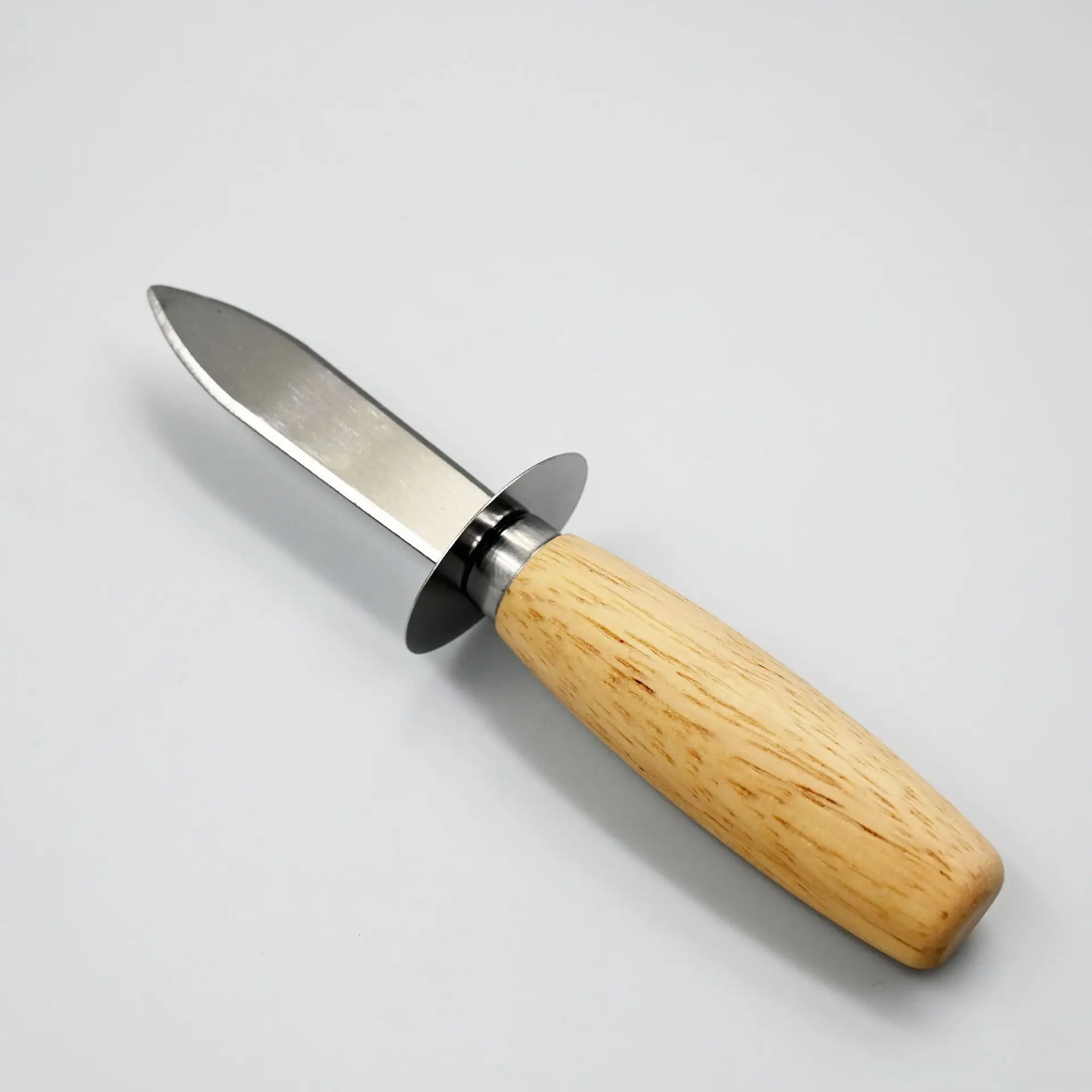 Cuchillo para descascar ostras con mango de madera, utensilio de cocina de madera de acero inoxidable, 100 Uds.