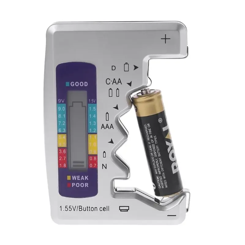 Battery Tester LCD Display C D AA AAA 9V 6F22 Button Cell Battery Capacity Check Detector Capacitance Diagnostic Tool