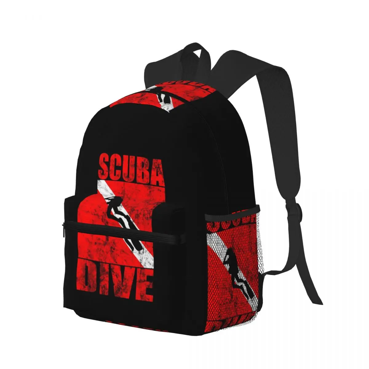 Scuba Dive Diver Down Flag Diving Gear Student Backpack School Bag Hiking Travel Daypack for Men Women Bookbag Shoulder Bags