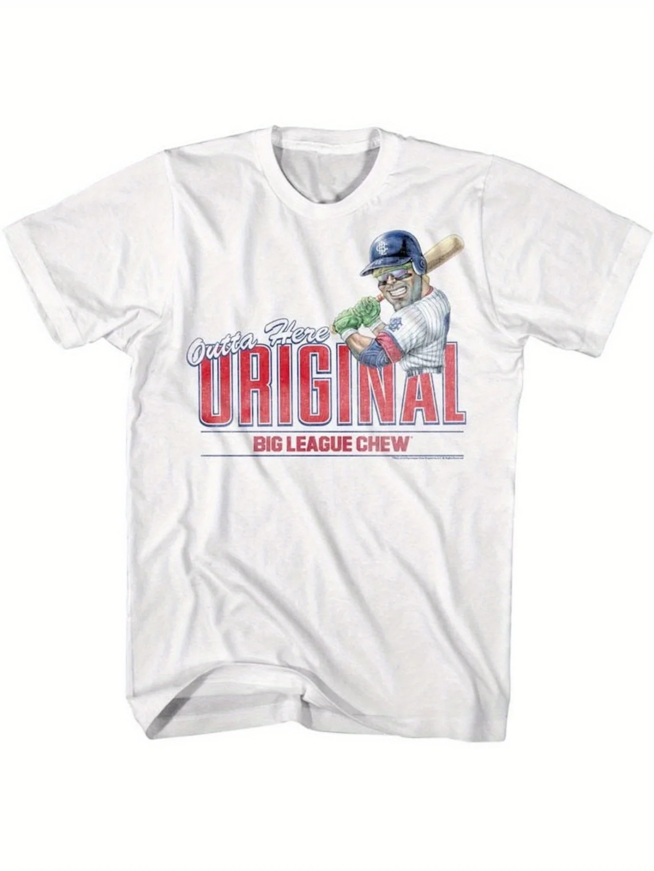 Camiseta de algodón estilo vintage Big League Chew para hombre: informal, holgada con gráfico clásico de chicle, regalo perfecto para deportes