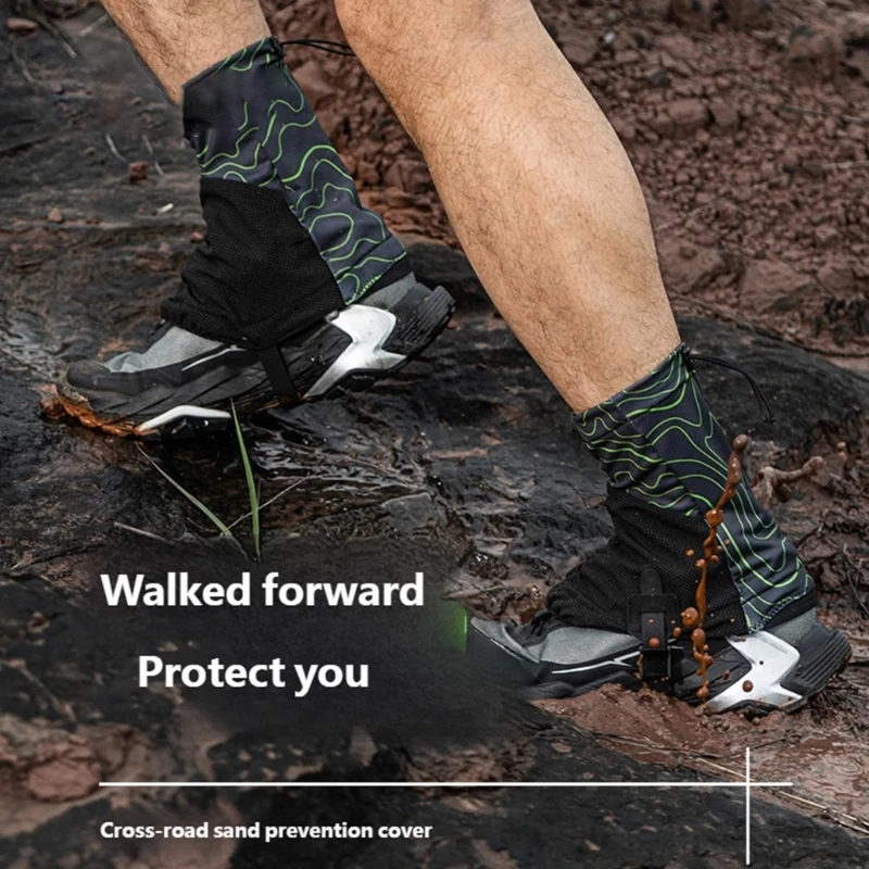 Waterproof Leg Gaiters Adjustable Trail Running Shoe Gaiters Breathable Shoes Cover 4XBB