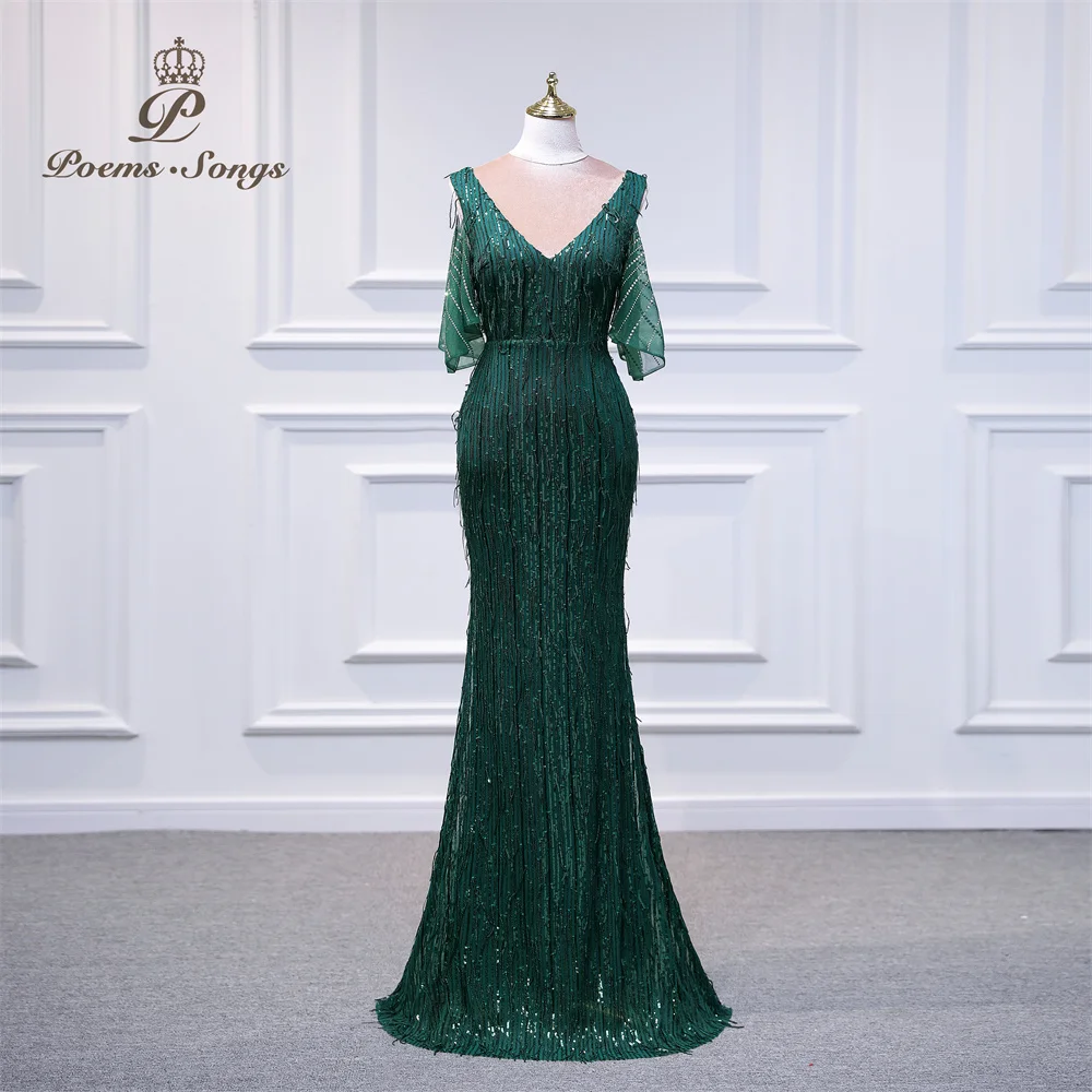 Elegant women's dresses for party 2022 dark green Evening dresses vestidos de fiesta robe de soiree de mariage prom dresses