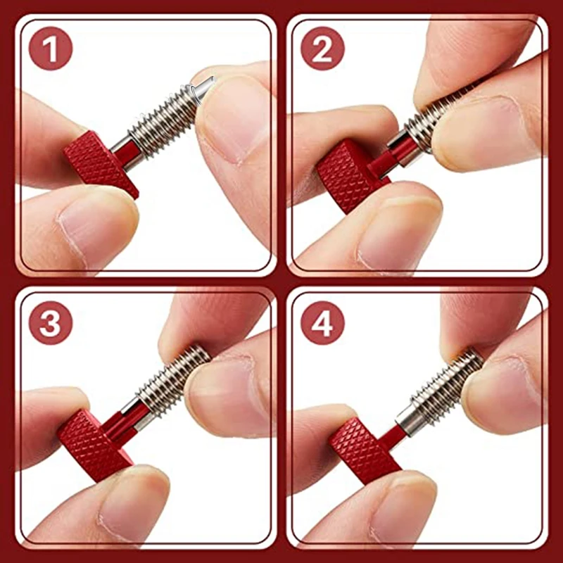 HOT-Red Hand Retractable Spring Plunger With Knurled Handle M6 Type Quick Release Pins For Rolling Toolbox