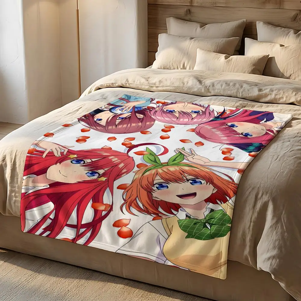 Anime The Quintessential Quintuplets Throw Short Plush Throw Blanket Soft Skin-Friendly Multi-Scene Home Office