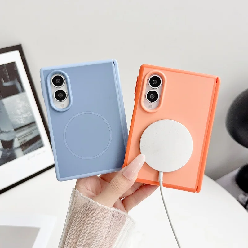 Matte Translucent Magnetic Wireless Charging Phone Case For Samsung Galaxy Z Fold 8 Hinge Full‑Cover Foldable Protective