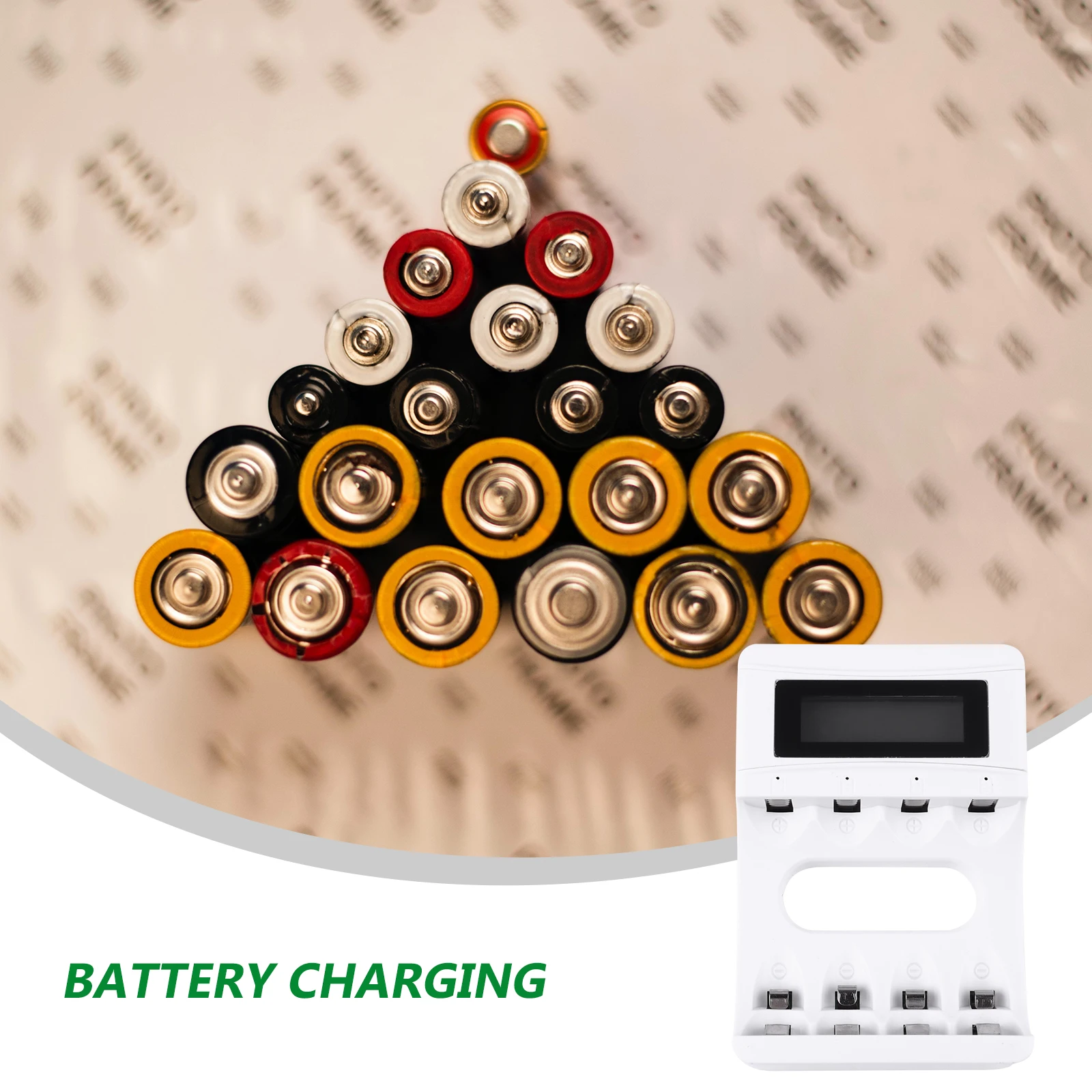 

LCD 4 Bay Rechargeable Universal Charging Slot Short Circuit Detection Overcharge Protection Integrated for AA
